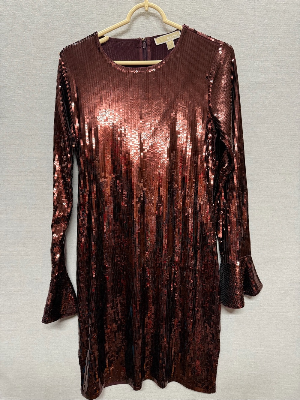 NWT MICHAEL Michael Kors Sequin Long Sleeve Dress - size M